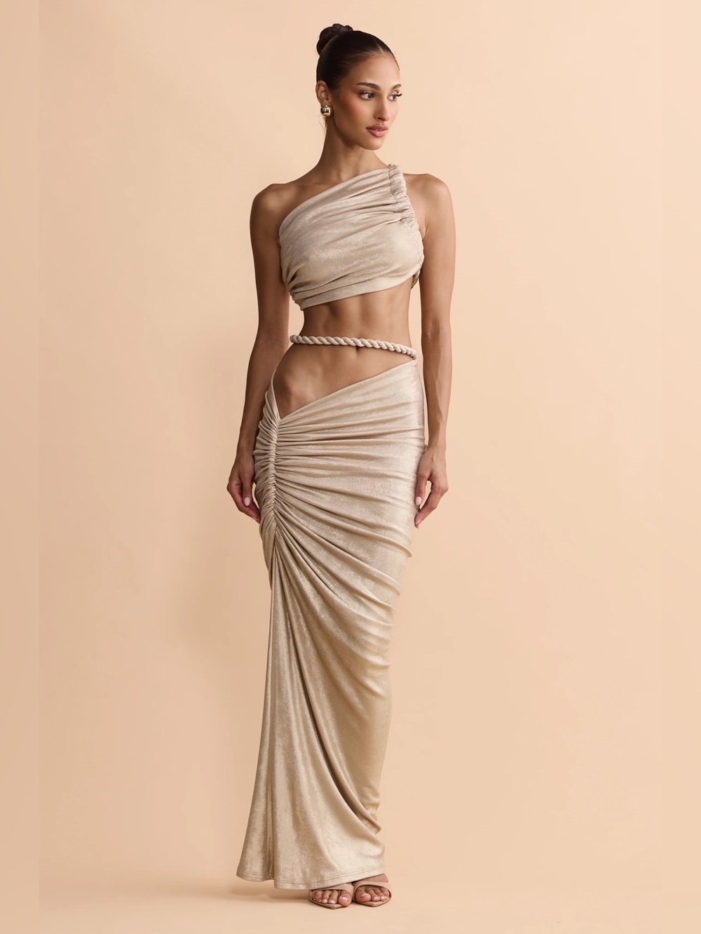NWT Melani the Label Zenaya Skirt in Gold Marble
